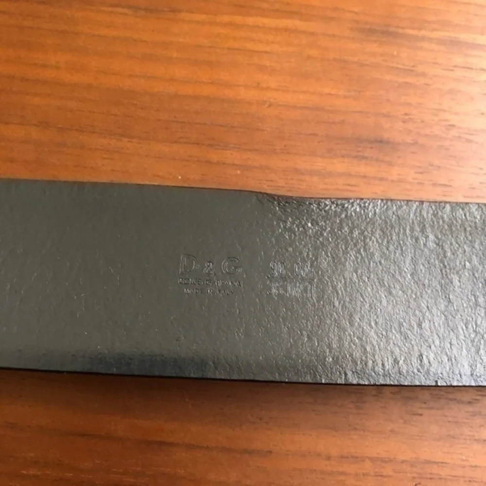Dolce & Gabbana Mens Blk Patent Leather Belt Sz36